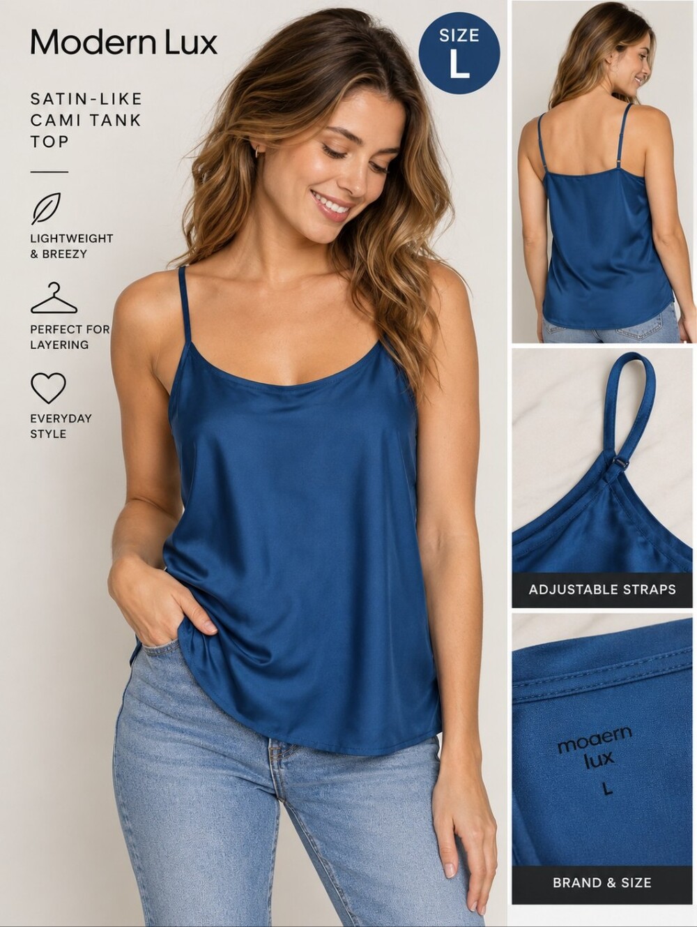 Modern woman's large blue undershirt top #25